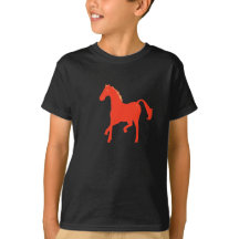 T-shirts rouges de cheval