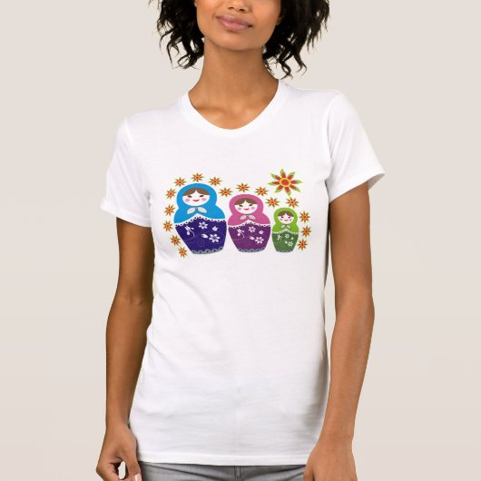 T-shirts russes de poupées Matryoshka (Devant)