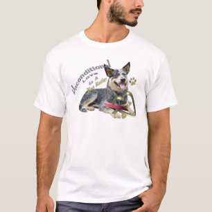 T-shirts sans conditions bleu d'amour de Heeler