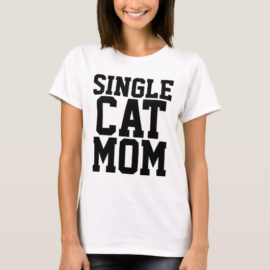 T-shirts SINGLE CAT MOM (Devant)
