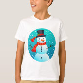 T-shirts Snowman de Noël (Devant)