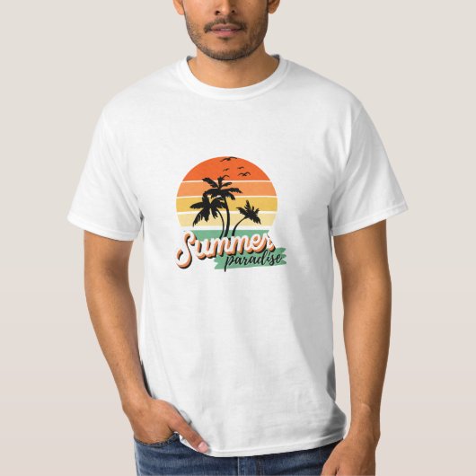 t-shirts stayle rétro de la plage d'été (Devant)