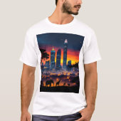 T-shirts Sunset de la ville de faune (Devant)
