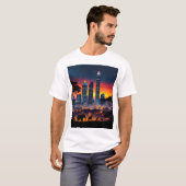 T-shirts Sunset de la ville de faune (Devant entier)