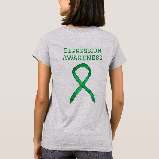 T-shirts sur mesure vert pour la sensibilisation à (Dos)