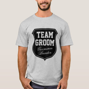 T-shirts Team Groom personnalisés avec le nom