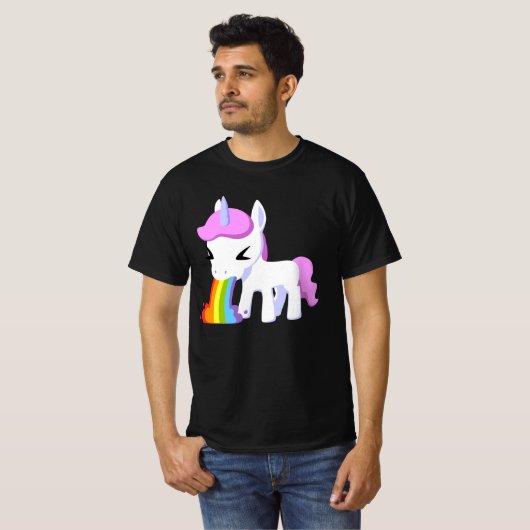 T-SHIRTS UNICORN DE VOMIT RAINBOW (Devant entier)