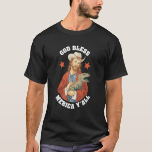 T-shirts USA Dieu bénisse Merica Y'all Jésus Dinos