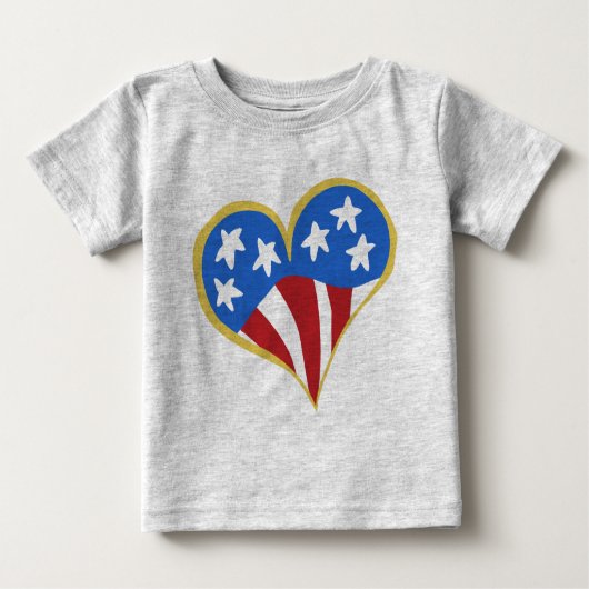 T-shirts USA Flag Heart Infants & Toddler (Devant)