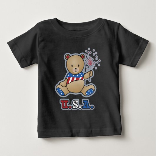 T-shirts USA Teddy Bear Infants & Toddler (Devant)