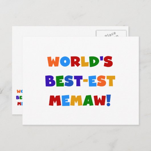 T-shirts van de Kleuren van Memaw van het Briefkaart (Voorkant / Achterkant)