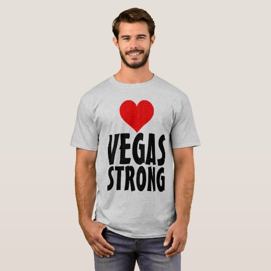 T-shirts VEGAS STRONG, COEUR (Devant entier)