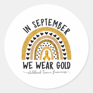 T-shirts voor bewustwording van kanker bij kindere ronde sticker