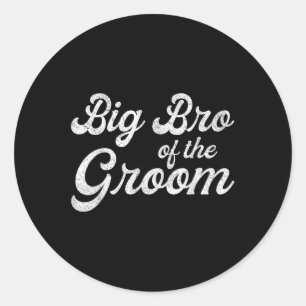 T-Shirts voor grote broer van de bruidegom voor ma Ronde Sticker