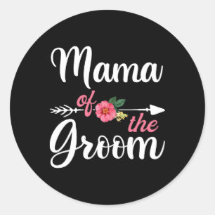 T-shirts voor mama van de bruidegom voor vrouwen ronde sticker