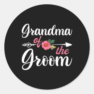 T-shirts voor oma van de bruidegom voor vrouwen ronde sticker
