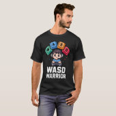 T-shirts WASD Warrior pour joueurs sur PC de jeux (Devant entier)