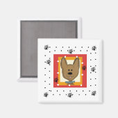 T-shirts weinig Bruine Doggie en Giften Magneet (Voorkant / Achterkant)