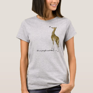 T-shirts Whimsical Giraffe Butterfly