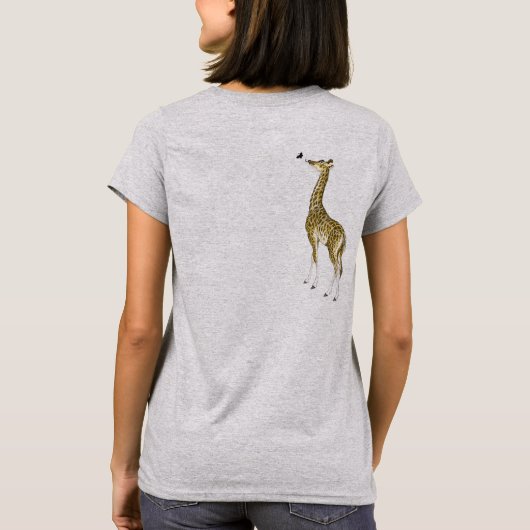 T-shirts Whimsical Giraffe Butterfly (Dos)