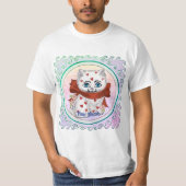 T-shirts White Kitten Hearts (Devant)