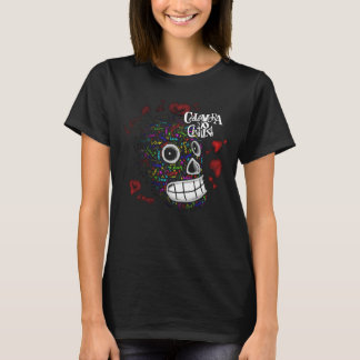 T-shirts with Love skull drawings