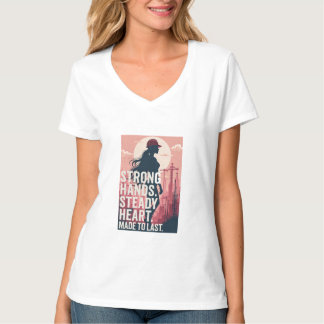 T-shirtSterk Vrouw Bouwvakker Poster T-shirt