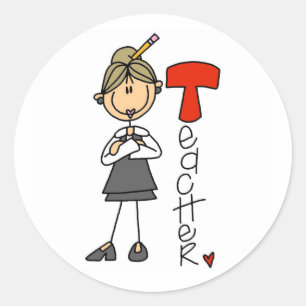 T staat voor Leraar Ronde Sticker
