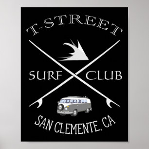 T-street Surf Club San Clemente Californië Poster