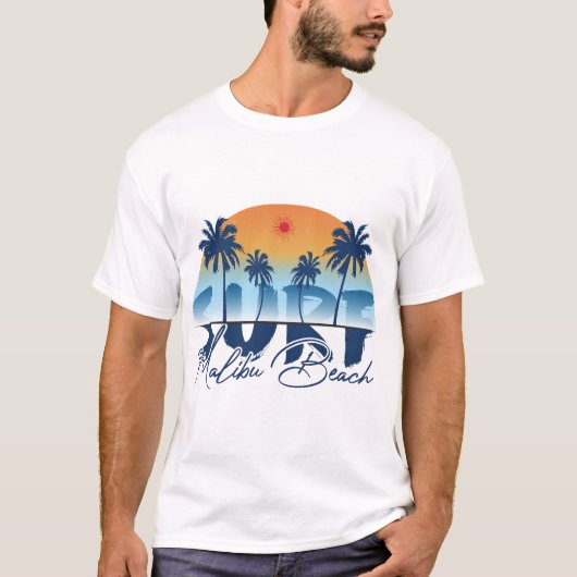 T-T-T-T-T-Surf-Malibu-Beach- T-shirt (Voorkant)