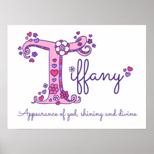 T Tiffany initiaal doodle art name betekent Poster