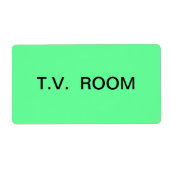 T.V. Zaal Verpakking & het Verplaatsen Etiket (Voorkant)
