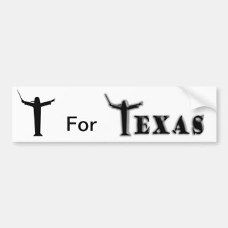 T Voor "Texas"-Bumpersticker Bumpersticker