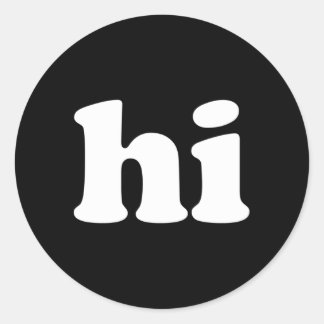 T zegt hoi ronde sticker