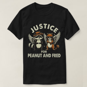 TA41-Justice voor Pinda's & Fred Squirrel Raccoon T-shirt