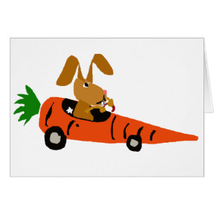 TA- Funny Bunny Rabbit Driving Carrot Cartoon