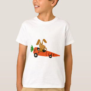 TA- Funny Bunny Rabbit Driving Carrot Cartoon T-shirt