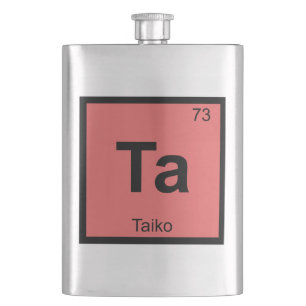 Ta - Taiko Muziek Chemie Periodiek Systeem Symbool Heupfles