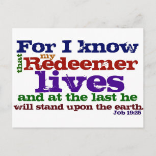 Taak 19:25 Want ik weet dat mijn dominee leeft, en Briefkaart