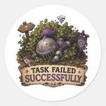 Taak Mislukt Succesvol Grappige RPG Ridder Sticker