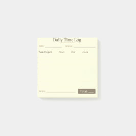 Taak Tijdlogboek Notitieblok – Tracker voor Werkur Post-it® Notes