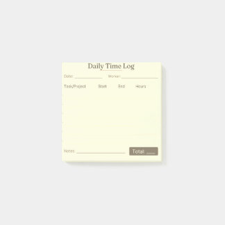 Taak Tijdlogboek Notitieblok – Tracker voor Werkur Post-it® Notes