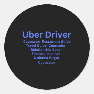 Taakbeschrijving Uber-stuurprogramma Ronde Sticker