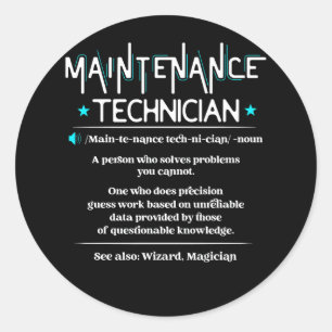 Taakdefinitie Grappige onderhoudstechnicusengine Ronde Sticker