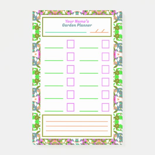 Taakherinneringsplanner voor de tuin Te doen-lijst Post-it® Notes (Voorkant)