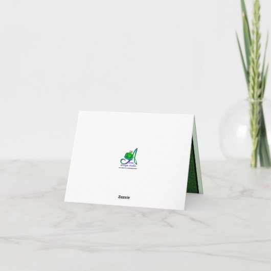 Taakinterviews Dank u - Groene Satin Note Card Bedankkaart (Achterkant)
