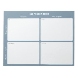 Taakprioriteit en planner Matrix (blauw) Notitieblok