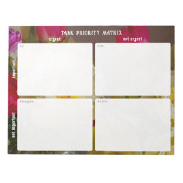 Taakprioriteit en planner Matrix (floraal) Notitieblok