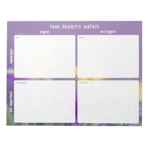 Taakprioriteit en planner Matrix (lente bloemig) Notitieblok