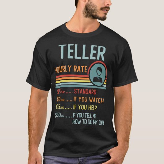 Taaktitel Teller-uurtarief T-Shirt Retro (Voorkant)